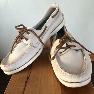 Sperry Top-Sider Leather White Boat Shoe Loafers